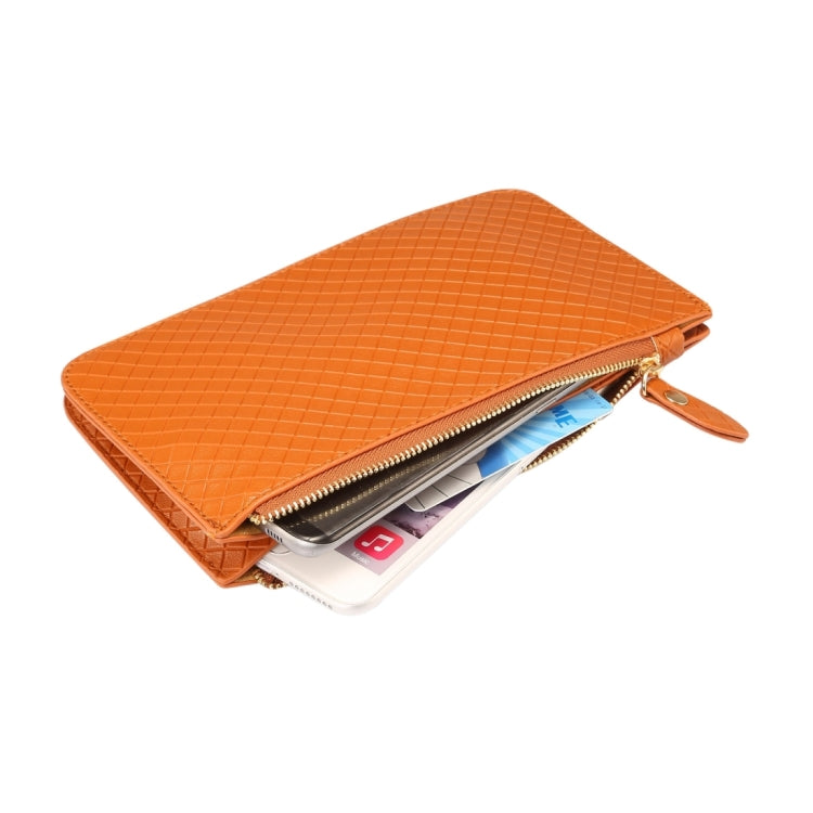 Universal Plaid Texture Horizontal Style PU Leather Shoulder Carrying Bag & Lanyard for iPhone, Samsung, Galaxy Note 8, HTC, Sony, Lenovo, Huawei, Xiaomi and other 6.4 inch Below Smartphones