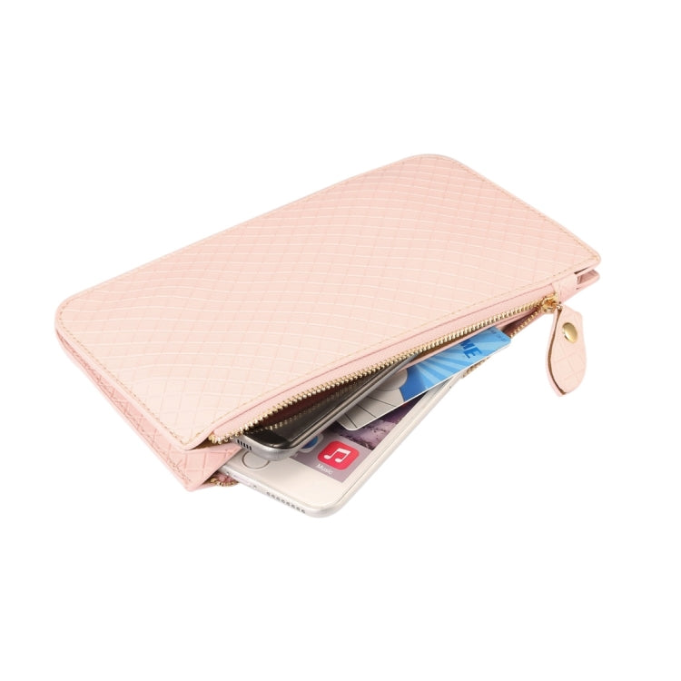 Universal Plaid Texture Horizontal Style PU Leather Shoulder Carrying Bag & Lanyard for iPhone, Samsung, Galaxy Note 8, HTC, Sony, Lenovo, Huawei, Xiaomi and other 6.4 inch Below Smartphones