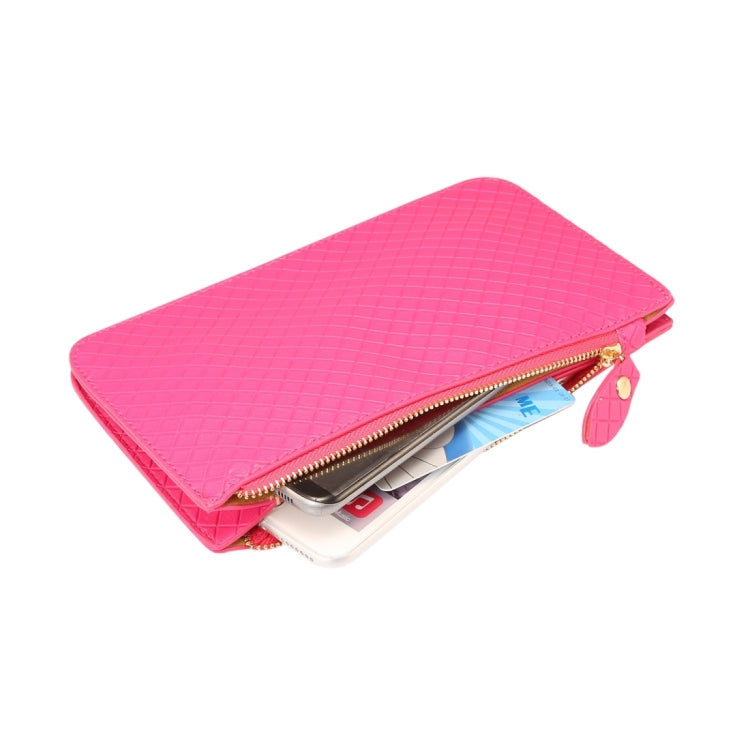Universal Plaid Texture Horizontal Style PU Leather Shoulder Carrying Bag & Lanyard for iPhone, Samsung, Galaxy Note 8, HTC, Sony, Lenovo, Huawei, Xiaomi and other 6.4 inch Below Smartphones
