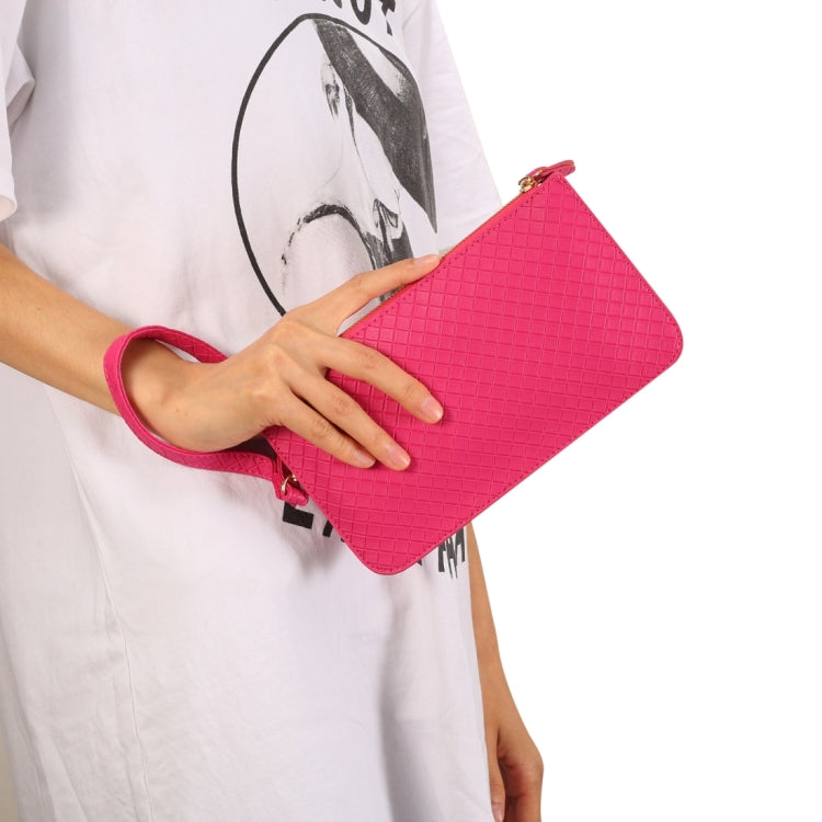 Universal Plaid Texture Horizontal Style PU Leather Shoulder Carrying Bag & Lanyard for iPhone, Samsung, Galaxy Note 8, HTC, Sony, Lenovo, Huawei, Xiaomi and other 6.4 inch Below Smartphones