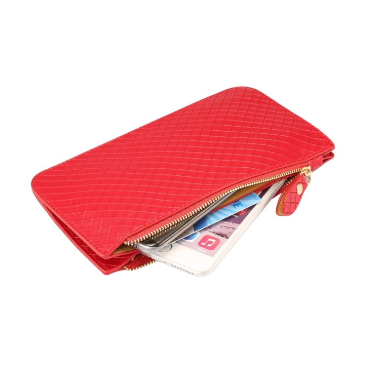 Universal Plaid Texture Horizontal Style PU Leather Shoulder Carrying Bag & Lanyard for iPhone, Samsung, Galaxy Note 8, HTC, Sony, Lenovo, Huawei, Xiaomi and other 6.4 inch Below Smartphones