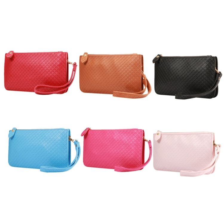 Universal Plaid Texture Horizontal Style PU Leather Shoulder Carrying Bag & Lanyard for iPhone, Samsung, Galaxy Note 8, HTC, Sony, Lenovo, Huawei, Xiaomi and other 6.4 inch Below Smartphones