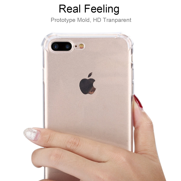 For iPhone 8 Plus & 7 Plus   Shock-resistant Cushion TPU Protective Case(Transparent)