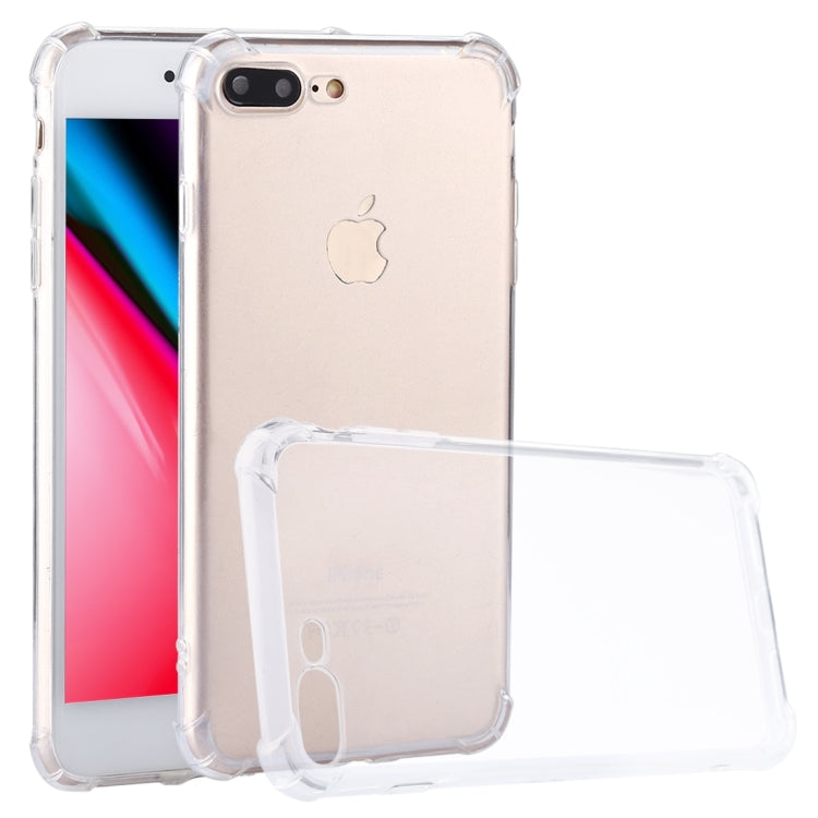 For iPhone 8 Plus & 7 Plus   Shock-resistant Cushion TPU Protective Case(Transparent)