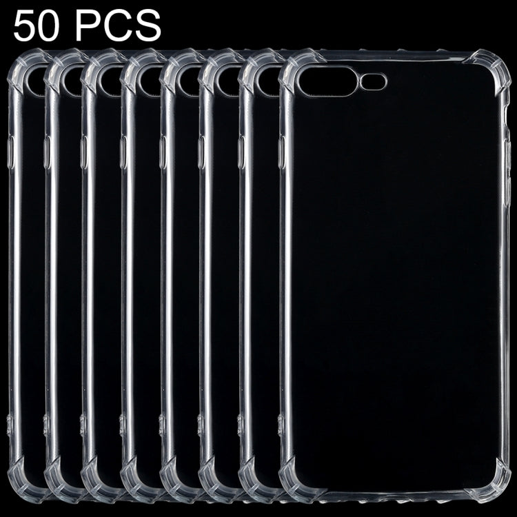 50 PCS Shock-resistant Cushion TPU Protective Case for iPhone 8 Plus & 7 Plus