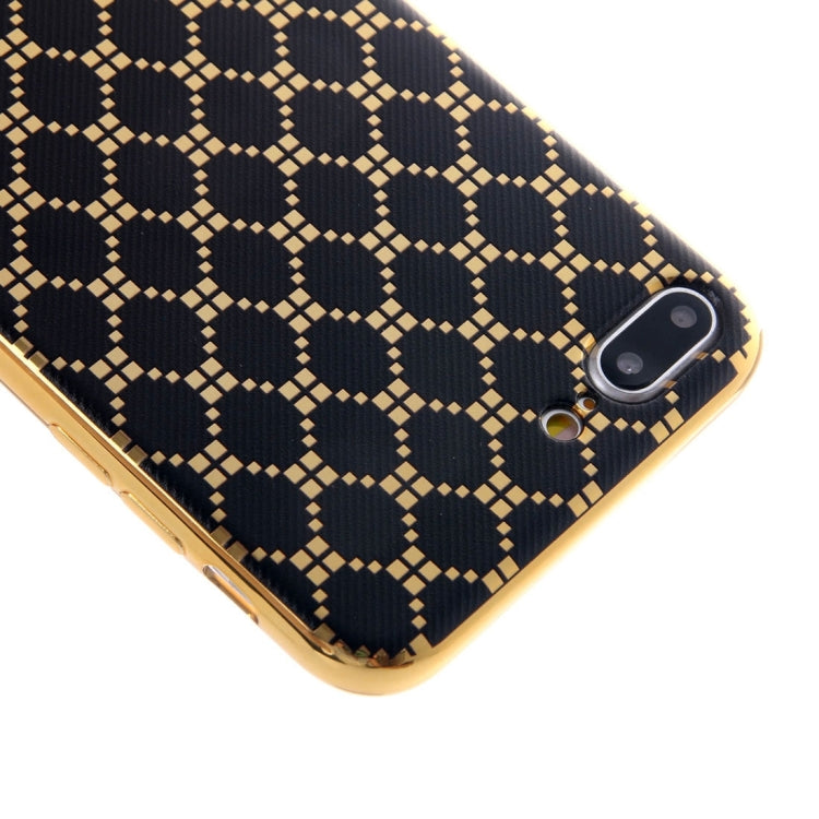 For iPhone 8 Plus & 7 Plus   Small Cubes Pattern Cloth Texture Electroplating TPU Protective Case