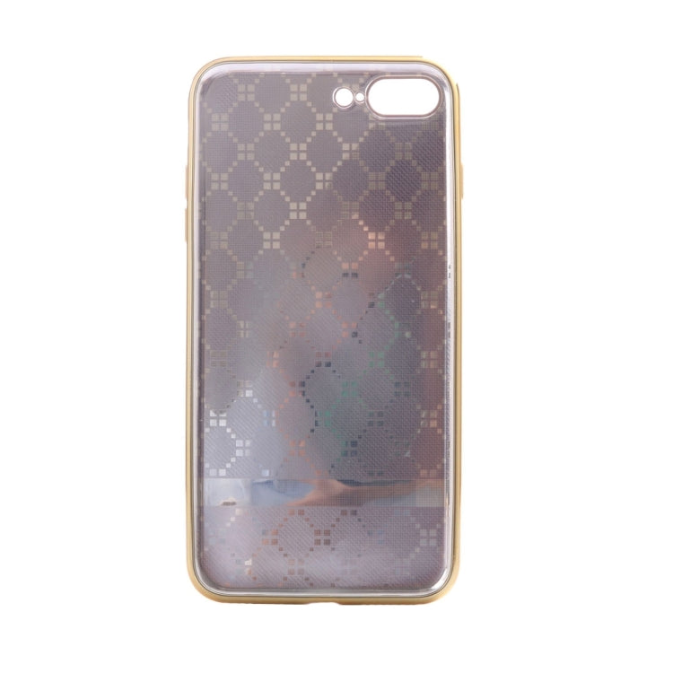 For iPhone 8 Plus & 7 Plus   Small Cubes Pattern Cloth Texture Electroplating TPU Protective Case