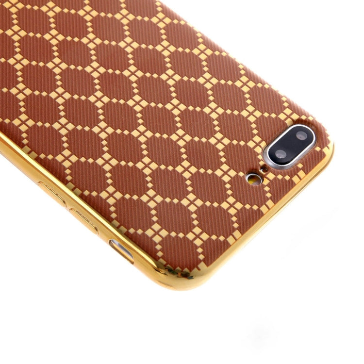 For iPhone 8 Plus & 7 Plus   Small Cubes Pattern Cloth Texture Electroplating TPU Protective Case
