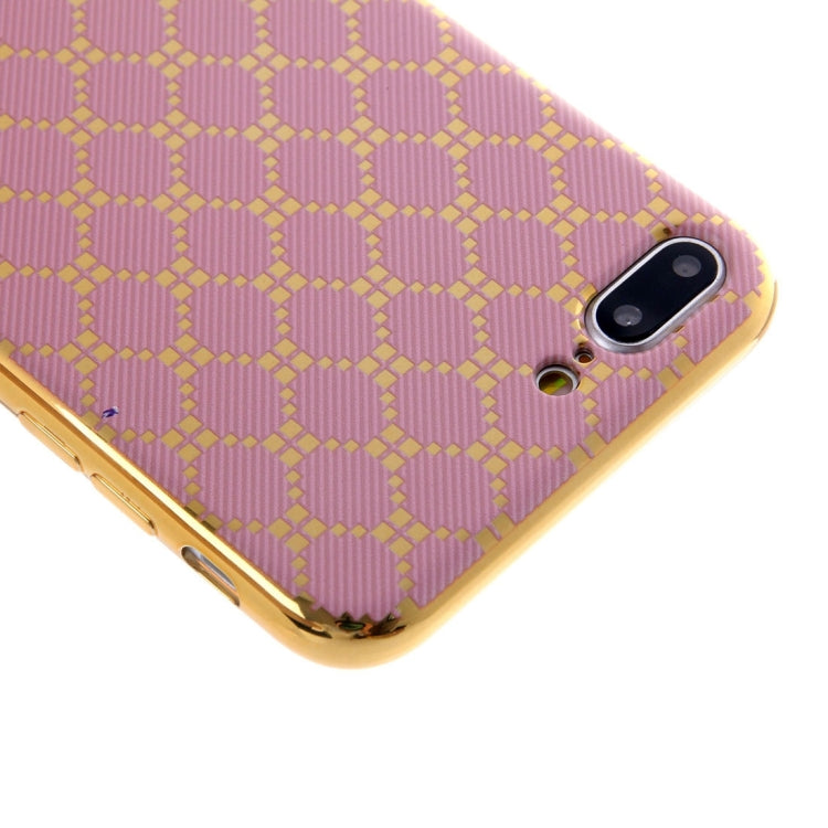 For iPhone 8 Plus & 7 Plus   Small Cubes Pattern Cloth Texture Electroplating TPU Protective Case