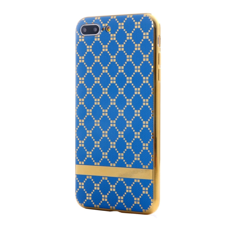 For iPhone 8 Plus & 7 Plus   Small Cubes Pattern Cloth Texture Electroplating TPU Protective Case