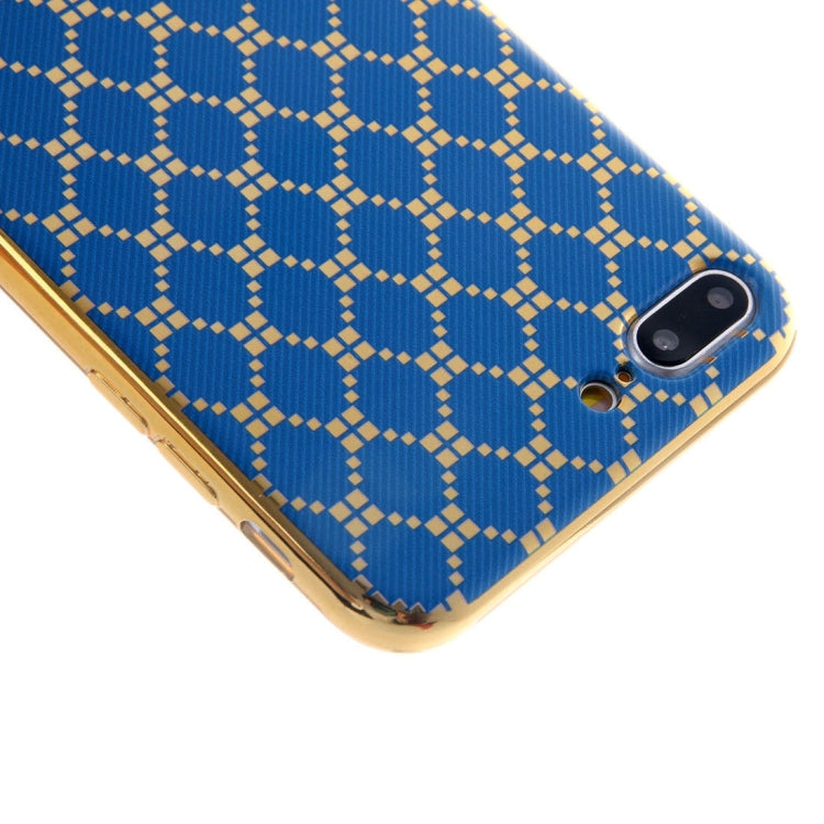 For iPhone 8 Plus & 7 Plus   Small Cubes Pattern Cloth Texture Electroplating TPU Protective Case