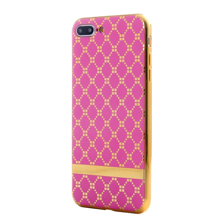 For iPhone 8 Plus & 7 Plus   Small Cubes Pattern Cloth Texture Electroplating TPU Protective Case