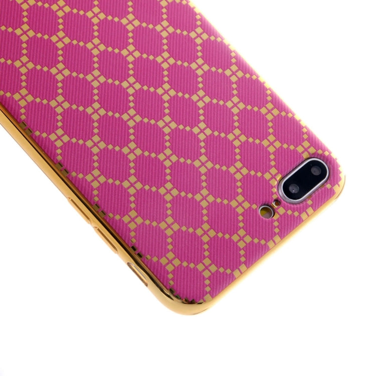 For iPhone 8 Plus & 7 Plus   Small Cubes Pattern Cloth Texture Electroplating TPU Protective Case