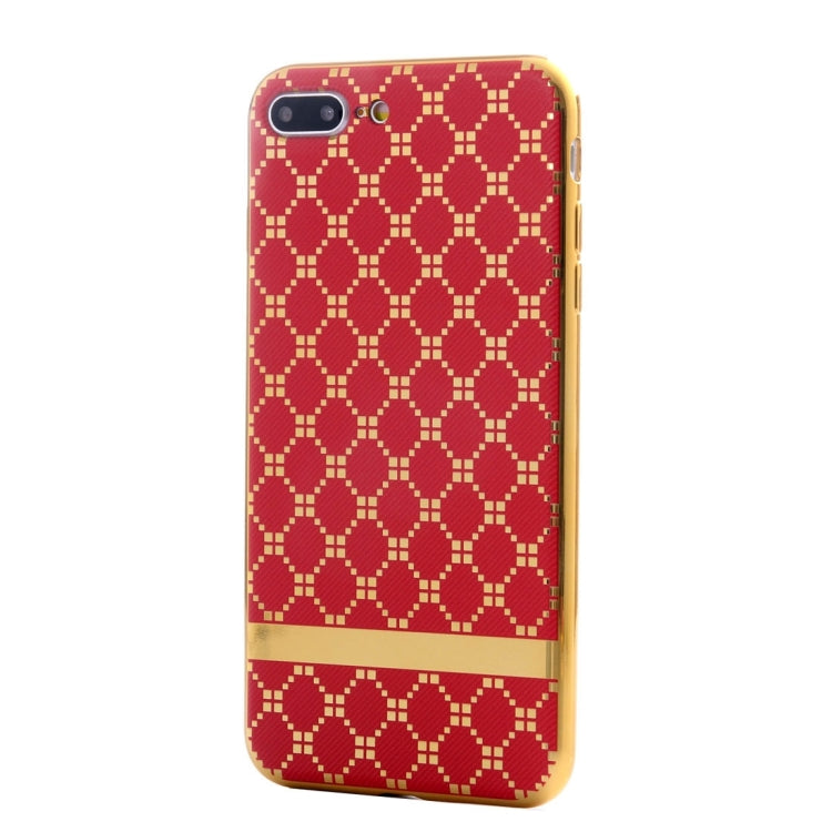 For iPhone 8 Plus & 7 Plus   Small Cubes Pattern Cloth Texture Electroplating TPU Protective Case