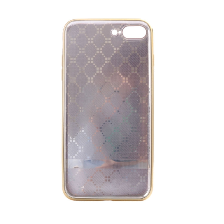 For iPhone 8 Plus & 7 Plus   Small Cubes Pattern Cloth Texture Electroplating TPU Protective Case