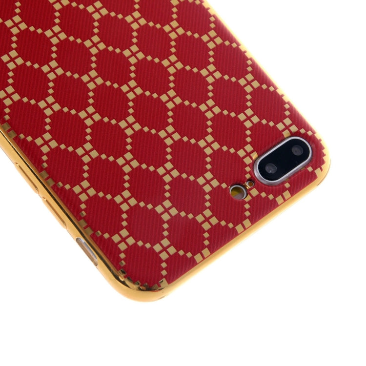 For iPhone 8 Plus & 7 Plus   Small Cubes Pattern Cloth Texture Electroplating TPU Protective Case