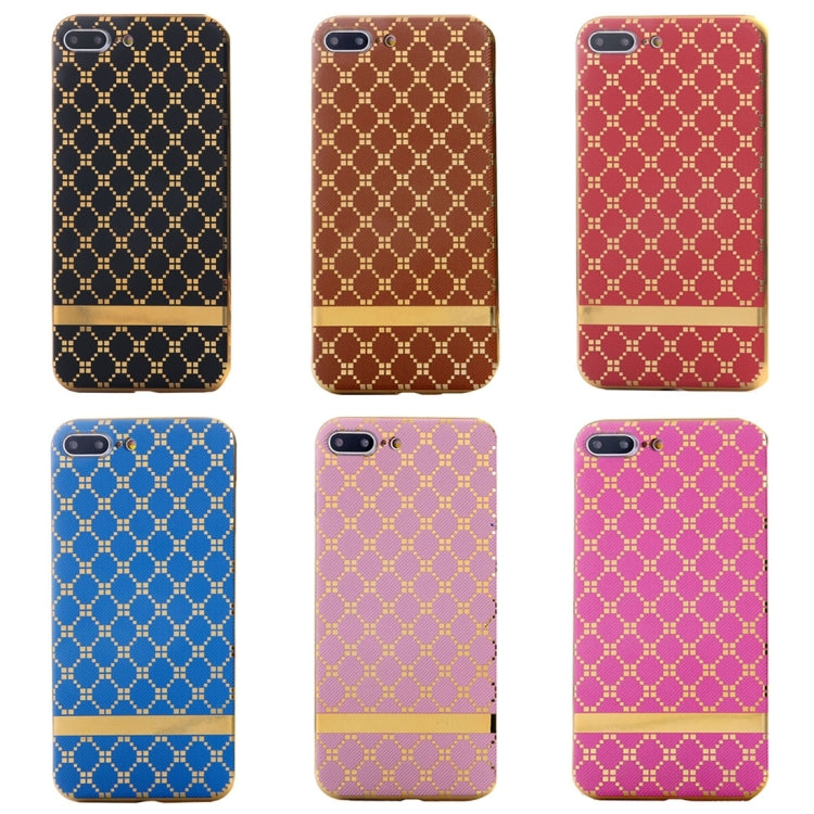 For iPhone 8 Plus & 7 Plus   Small Cubes Pattern Cloth Texture Electroplating TPU Protective Case