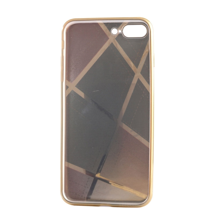 For iPhone 8 Plus & 7 Plus   Rhombus Cloth Pattern Electroplating TPU Protective Case