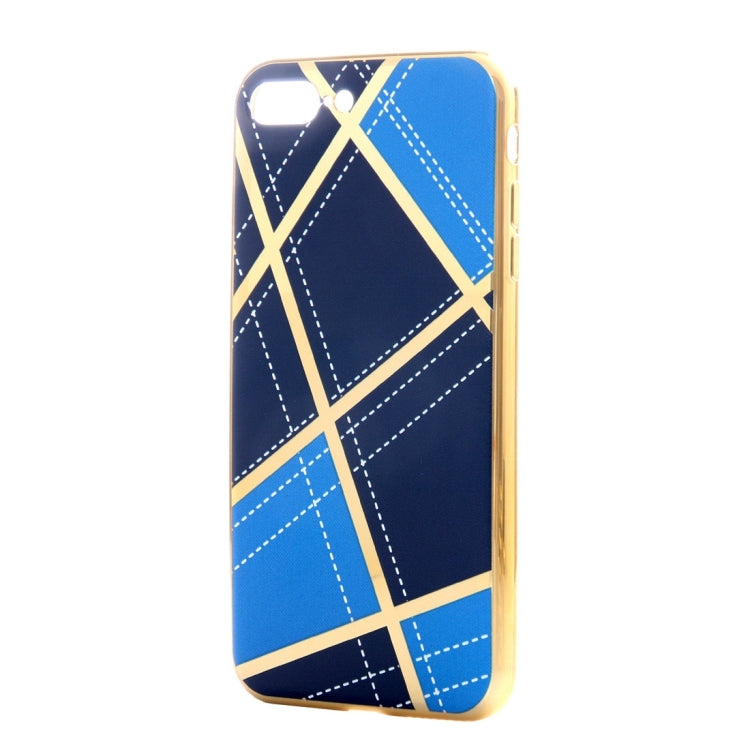 For iPhone 8 Plus & 7 Plus   Rhombus Cloth Pattern Electroplating TPU Protective Case