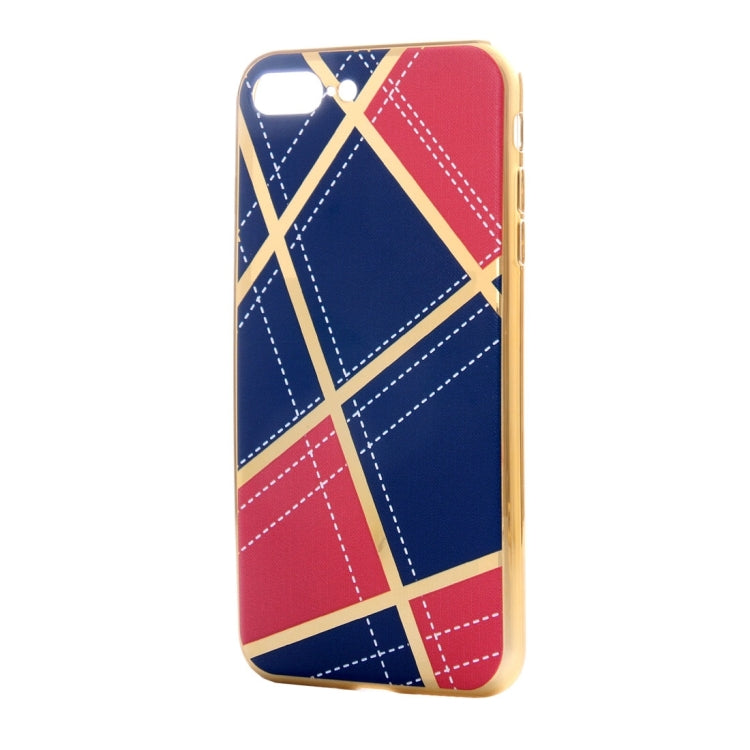 For iPhone 8 Plus & 7 Plus   Rhombus Cloth Pattern Electroplating TPU Protective Case