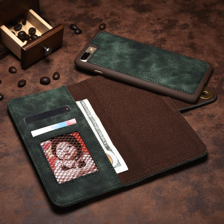 For iPhone 8 Plus & 7 Plus   Retro Magnetic Horizontal Flip Leather Case with Card Slots & Wallet & Photo Frame & Detachable Back Cover