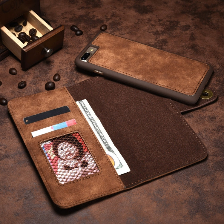 For iPhone 8 Plus & 7 Plus   Retro Magnetic Horizontal Flip Leather Case with Card Slots & Wallet & Photo Frame & Detachable Back Cover