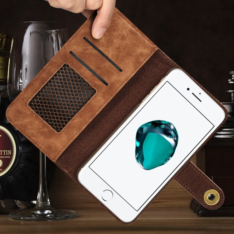 For iPhone 8 Plus & 7 Plus   Retro Magnetic Horizontal Flip Leather Case with Card Slots & Wallet & Photo Frame & Detachable Back Cover