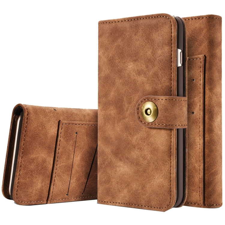For iPhone 8 Plus & 7 Plus   Retro Magnetic Horizontal Flip Leather Case with Card Slots & Wallet & Photo Frame & Detachable Back Cover