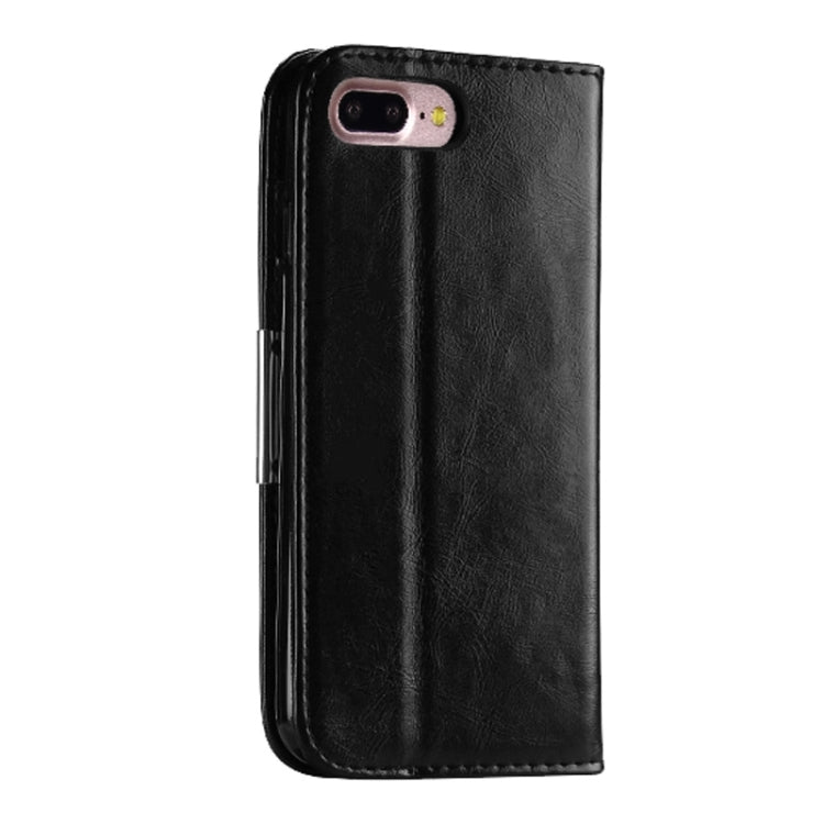 KALAIDENG ROYALE Series for iPhone 8 Plus & 7 Plus   TPU Magnetic Horizontal Flip Genuine Leather Case with Card Slots & Holder(Black)