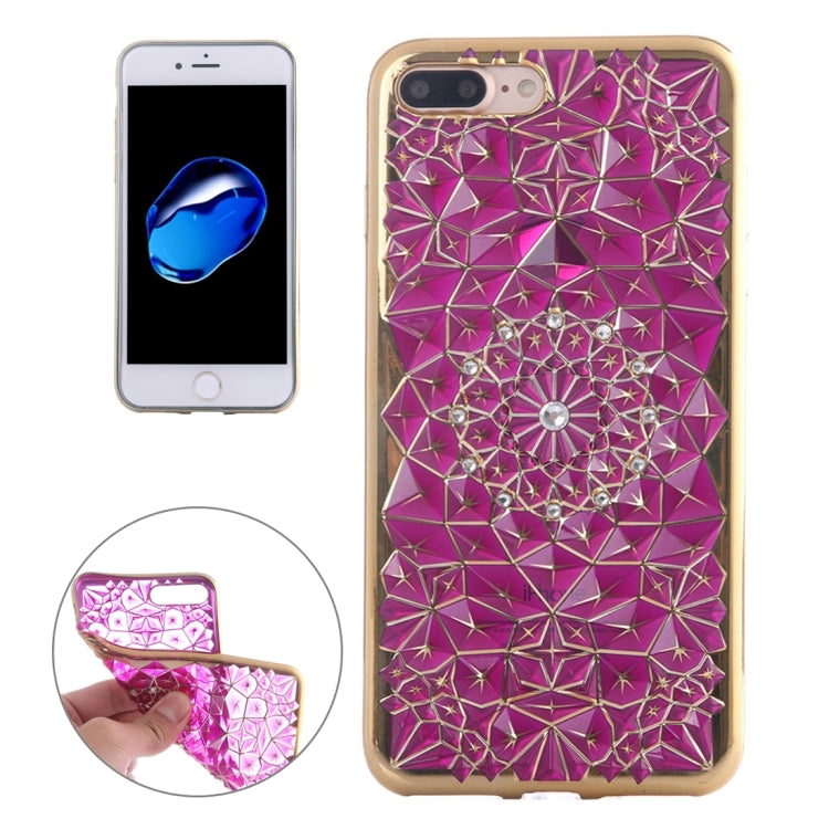For iPhone 8 Plus & 7 Plus   Diamond Pattern Electroplating TPU Protective Case