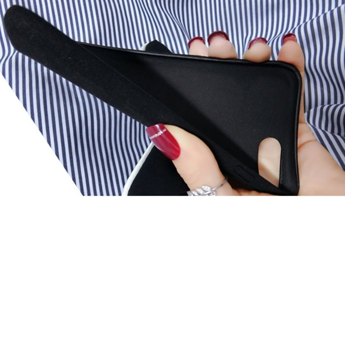 For iPhone 8 Plus & 7 Plus   3D Bowknot Plush Cloth Soft TPU Protective Back Cover Case (Black)