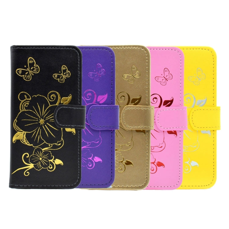 For iPhone 8 Plus & 7 Plus   Bronzing Butterfly Pattern Horizontal Flip PU Leather Case with Holder & Card Slots & Wallet