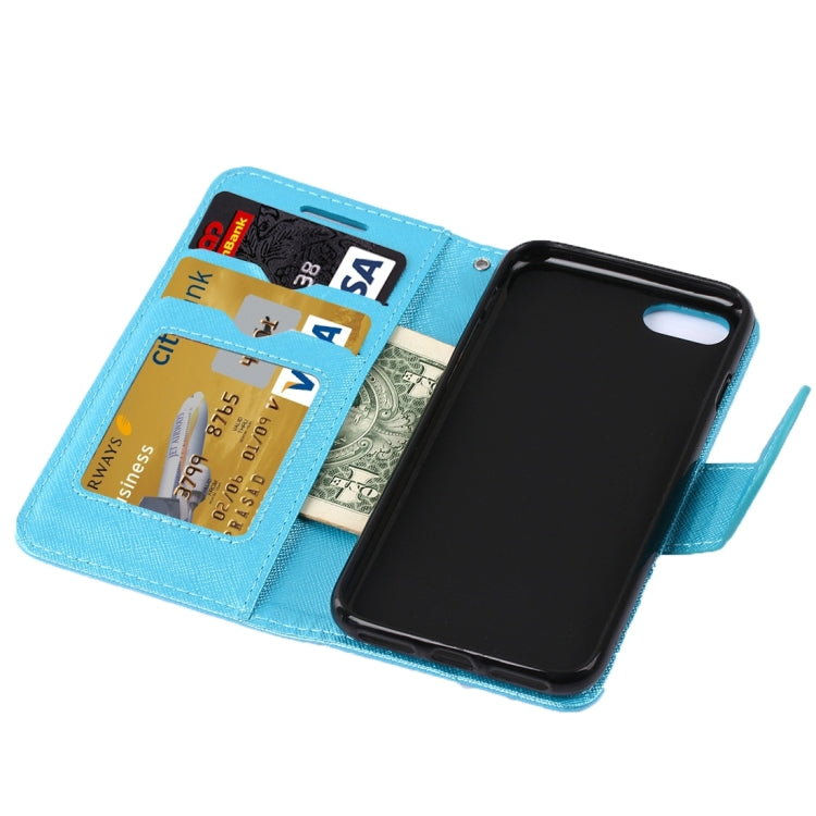 For iPhone 8 Plus & 7 Plus   Cross Texture Horizontal Flip Leather Case with Holder & Card Slots & Wallet