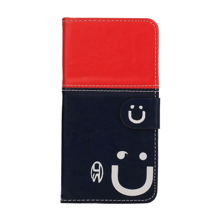 For iPhone 8 Plus & 7 Plus   Smiling Face Pattern Splice Horizontal Flip Leather Case with Holder & Card Slots & Wallet