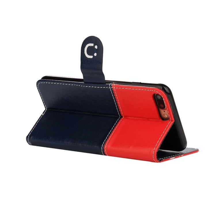 For iPhone 8 Plus & 7 Plus   Smiling Face Pattern Splice Horizontal Flip Leather Case with Holder & Card Slots & Wallet