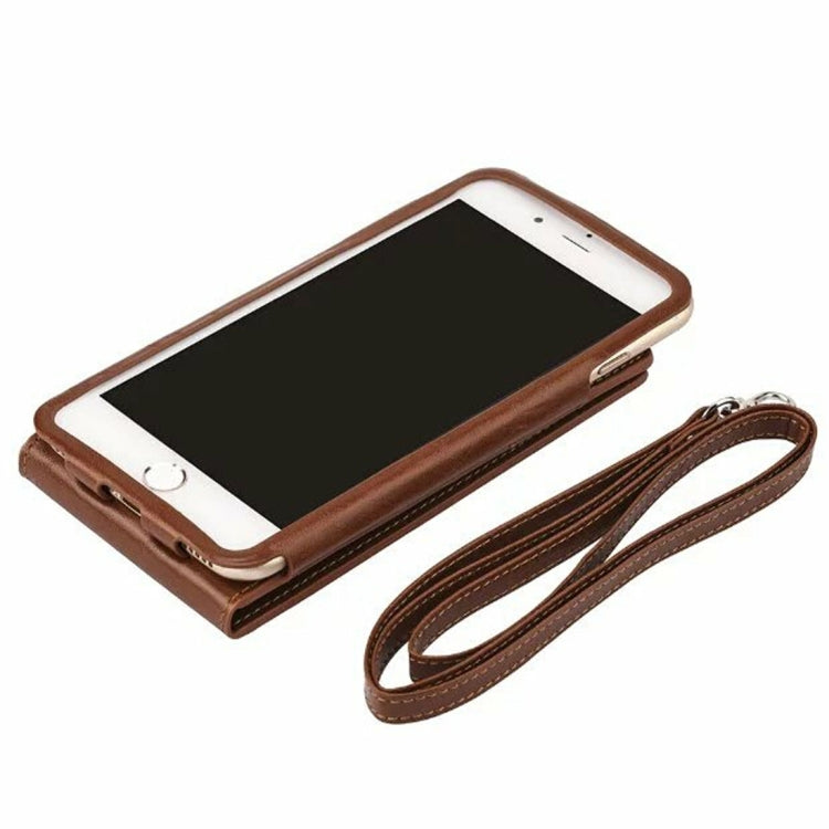 Multi-function Handmade Knit Texture Flip Leather Wallet Case with Card Slots & Lanyard for 5.5 inch iPhone 8 Plus & 7 Plus   & iPhone 6 Plus