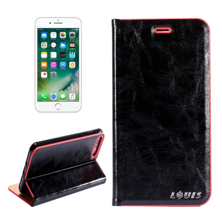 LOUIS for iPhone 8 Plus & 7 Plus   Crystal Texture PC Full Coverage Horizontal Flip Leather Case with Holder & Card Slots