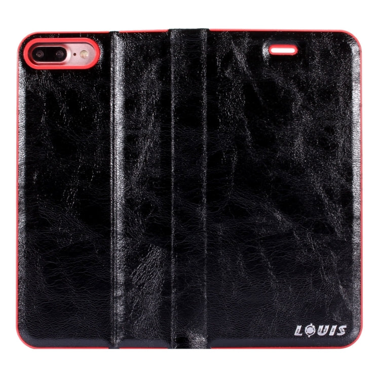 LOUIS for iPhone 8 Plus & 7 Plus   Crystal Texture PC Full Coverage Horizontal Flip Leather Case with Holder & Card Slots