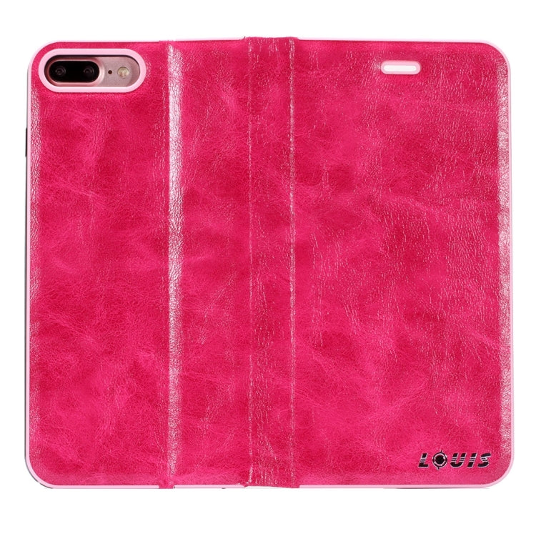 LOUIS for iPhone 8 Plus & 7 Plus   Crystal Texture PC Full Coverage Horizontal Flip Leather Case with Holder & Card Slots