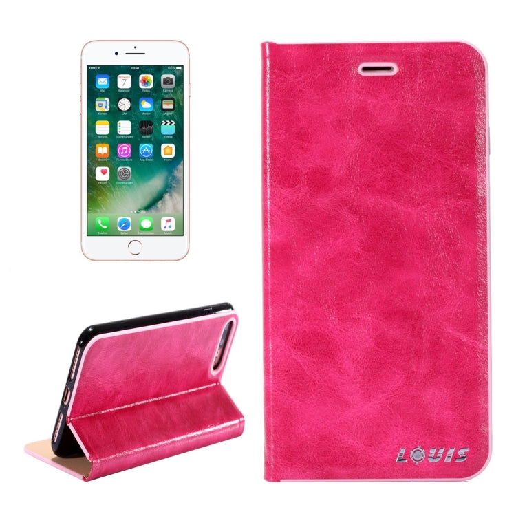 LOUIS for iPhone 8 Plus & 7 Plus   Crystal Texture PC Full Coverage Horizontal Flip Leather Case with Holder & Card Slots
