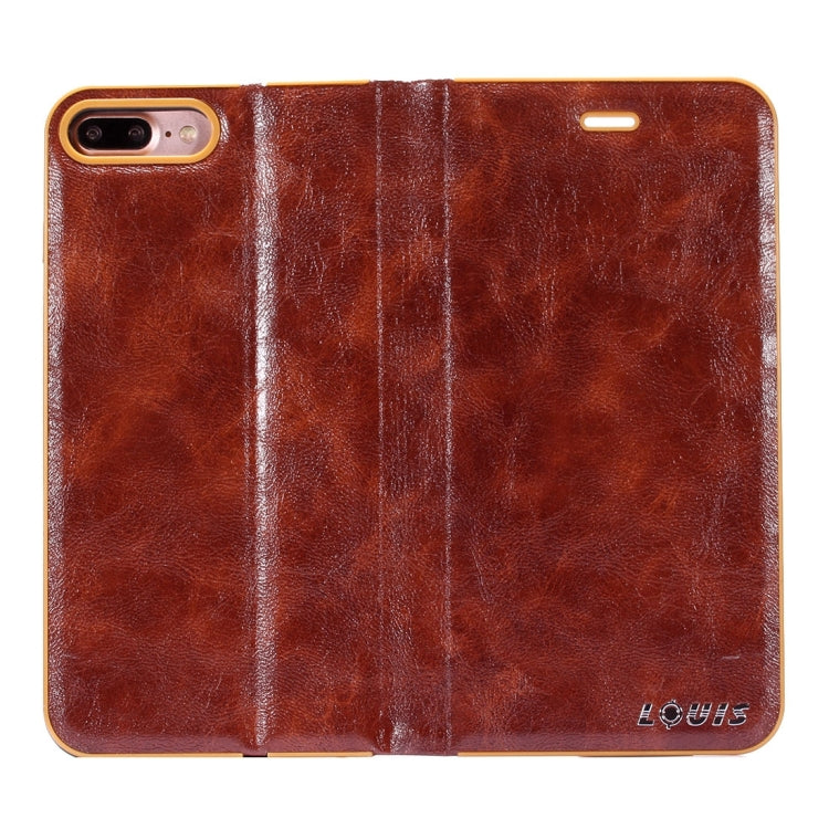 LOUIS for iPhone 8 Plus & 7 Plus   Crystal Texture PC Full Coverage Horizontal Flip Leather Case with Holder & Card Slots