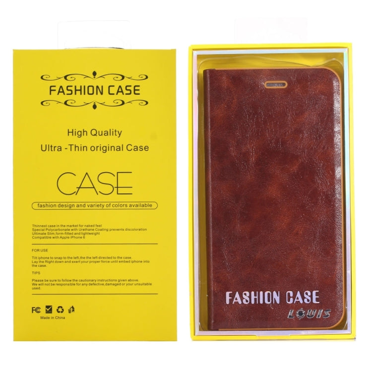 LOUIS for iPhone 8 Plus & 7 Plus   Crystal Texture PC Full Coverage Horizontal Flip Leather Case with Holder & Card Slots