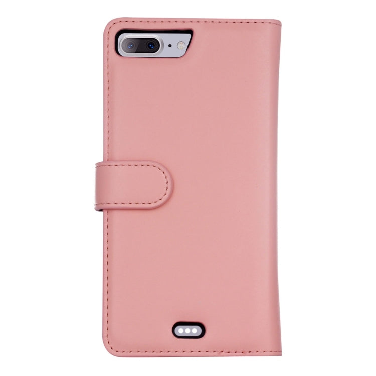 For iPhone 8 Plus & 7 Plus   Plain Weave Texture Zipper Horizontal Flip Leather Case with Detachable Back Protective Case & Card Slots & Wallet