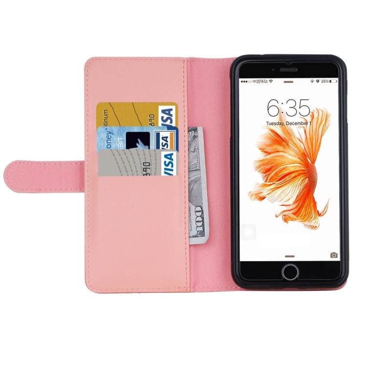 For iPhone 8 Plus & 7 Plus   Plain Weave Texture Zipper Horizontal Flip Leather Case with Detachable Back Protective Case & Card Slots & Wallet