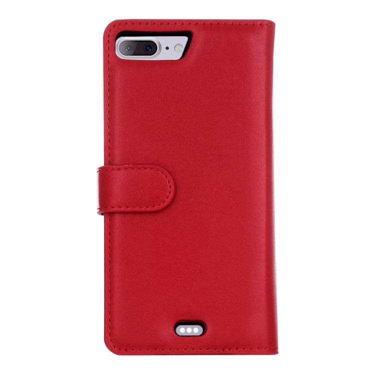 For iPhone 8 Plus & 7 Plus   Plain Weave Texture Zipper Horizontal Flip Leather Case with Detachable Back Protective Case & Card Slots & Wallet