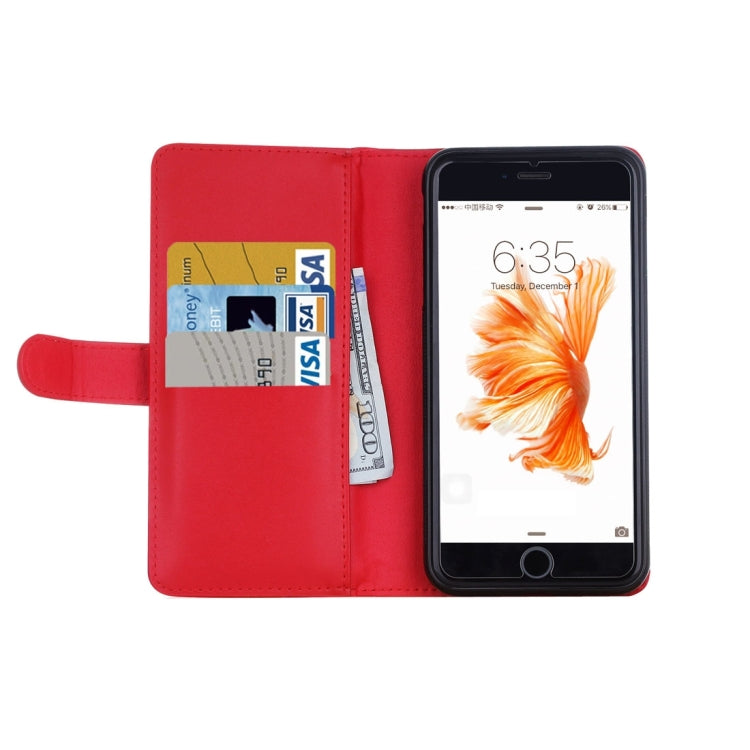 For iPhone 8 Plus & 7 Plus   Plain Weave Texture Zipper Horizontal Flip Leather Case with Detachable Back Protective Case & Card Slots & Wallet