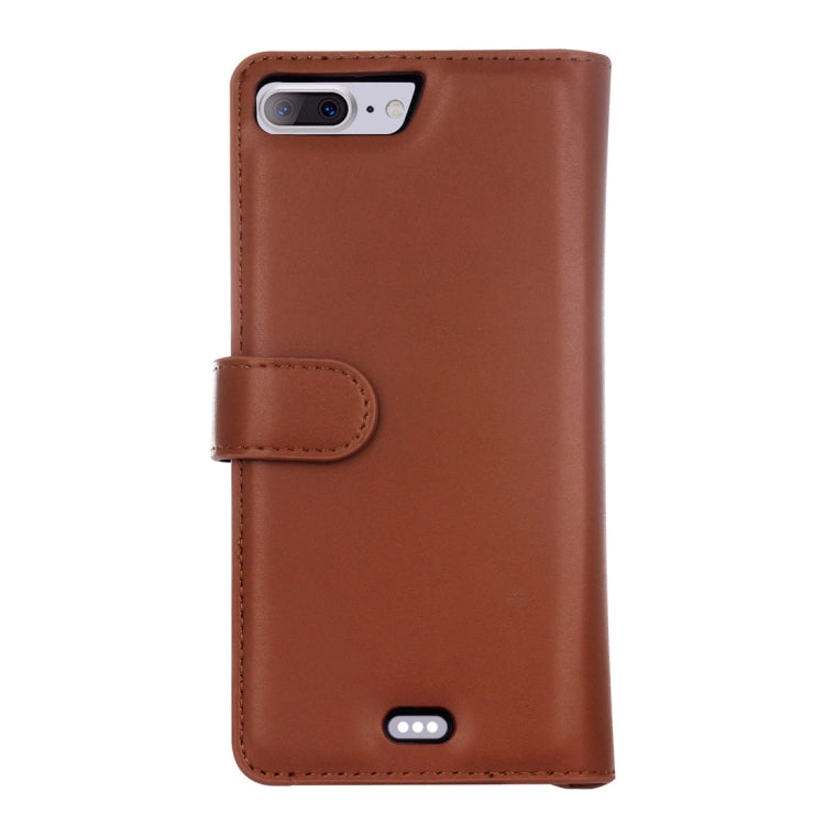 For iPhone 8 Plus & 7 Plus   Plain Weave Texture Zipper Horizontal Flip Leather Case with Detachable Back Protective Case & Card Slots & Wallet