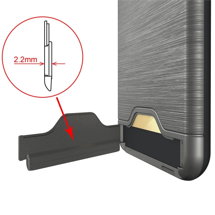 For iPhone 8 Plus & 7 Plus   Brushed Texture Separable TPU + PC Combination Back Case with Card Slot & Holder