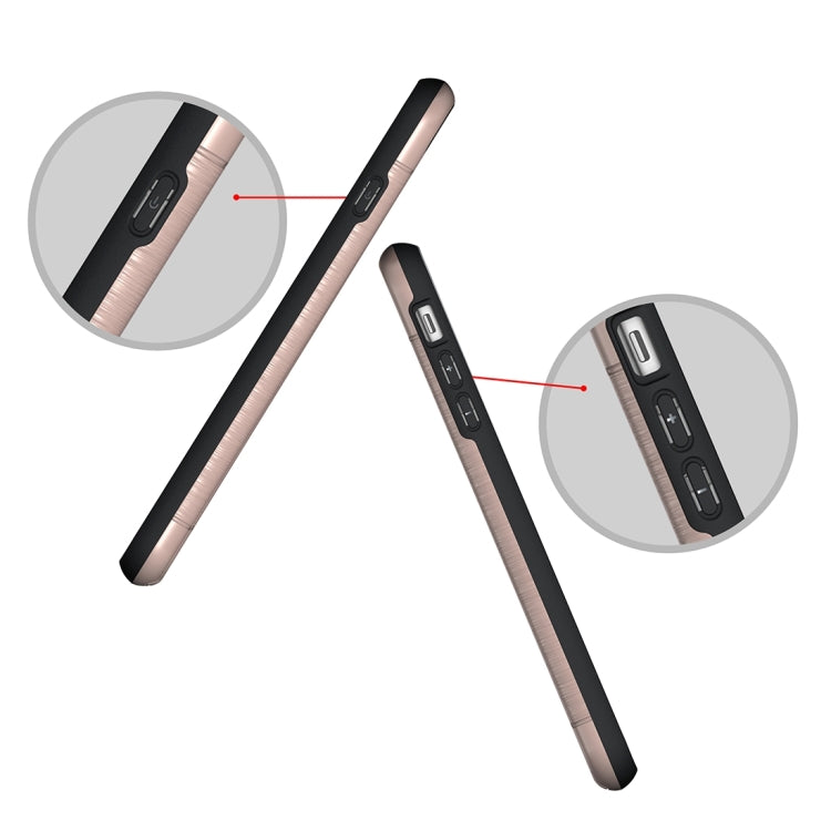 For iPhone 8 Plus & 7 Plus   Brushed Texture Separable TPU + PC Combination Back Case with Card Slot & Holder