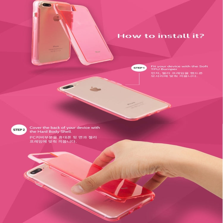 Roar for 5.5 Inch iPhone 8 Plus & 7 Plus   Soft TPU Bumper + Hard PC Skin Combination Case(Grey)